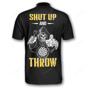 skull shut up and throw custom darts jerseys for men best shirt for dart player 1 3.png
