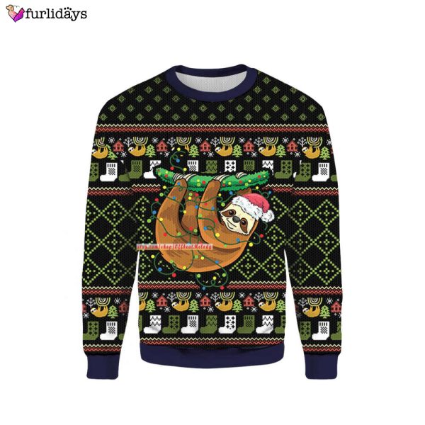 Sloth Light Ugly Xmas Christmas Ugly Sweater, Sloth Ugly Christmas Sweater Sweatshirt Hoodie 3D All Over Print, Merry Christmas Ugly Sweater