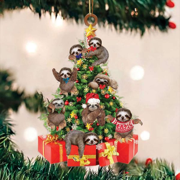 Sloths On Christmas Tree Ornament Cute Sloth Ornament Christmas Hanging Decoration