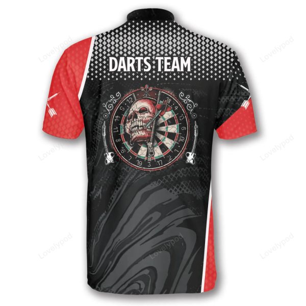Sports Smoky Skull Custom Darts Jerseys For Men, Dart Team Jerseys, Dart Polo Shirt