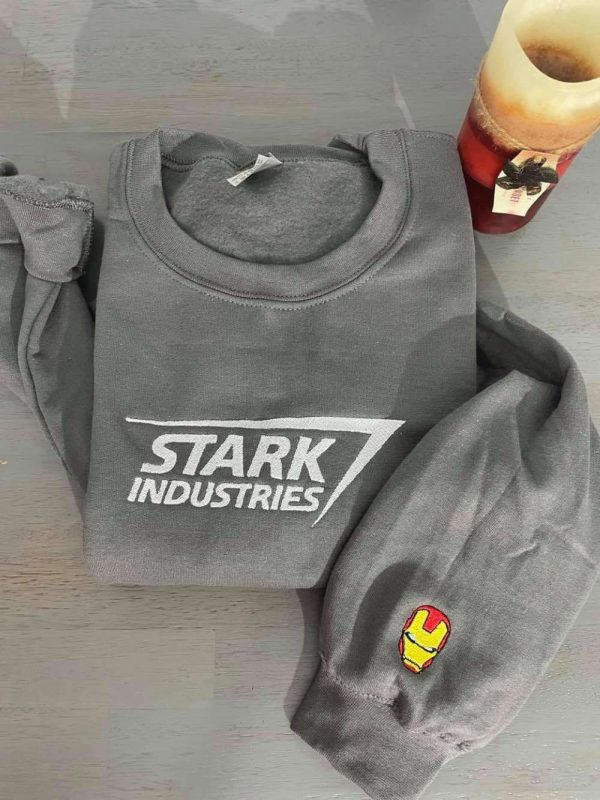 Stark Industries Embroidered Sweatshirt 2D Crewneck Sweatshirt Gift For Family