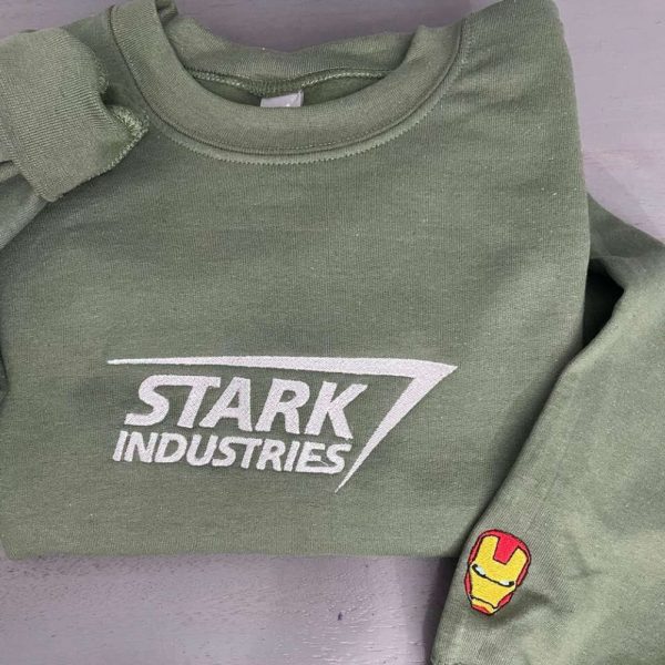 Stark Industries Embroidered Sweatshirt 2D Crewneck Sweatshirt Gift For Family