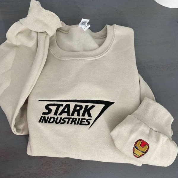 Stark Industries Embroidered Sweatshirt 2D Crewneck Sweatshirt Gift For Family