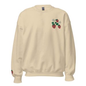 strawberry embroidered sweatshirt 2d crewneck sweatshirt for family 1 1.jpeg