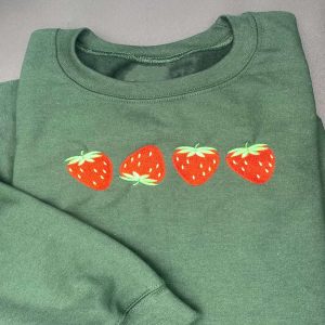 strawberry embroidered sweatshirt crewneck sweatshirt best gift for family sws2669 2.jpeg