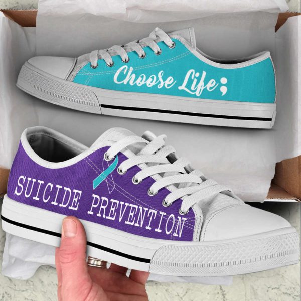Suicide Prevention Shoes Choose Life Low Top Shoes Canvas Shoes