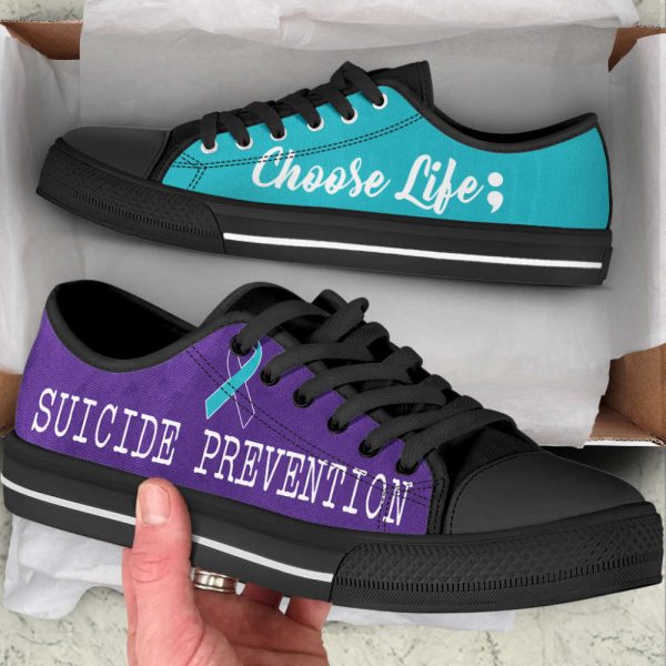 Suicide Prevention Shoes Choose Life Low Top Shoes Canvas Shoes