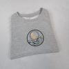 Sun Moon Behind the Waves Circle Round Embroidered Sweatshirt For Men Women