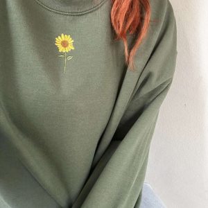 sunflower embroidered sweatshirt 2d crewneck sweatshirt for men and womensws3394 1.jpeg