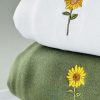 Sunflower Embroidered Sweatshirt 2D Crewneck Sweatshirt…