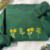 Sunflower Embroidered Sweatshirt 2D Crewneck Sweatshirt For Men Women