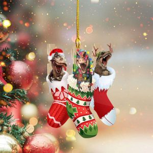 T-Rex In Christmas Sock Ornament Animal…
