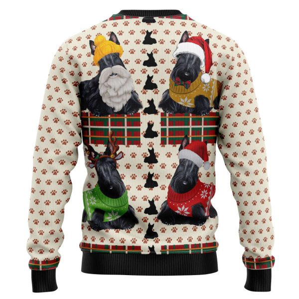 T249 Scottish Terrier Ugly Christmas Sweater by Noel Malalan