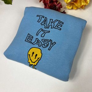 Take It Easy Embroidered Sweatshirt 2D…
