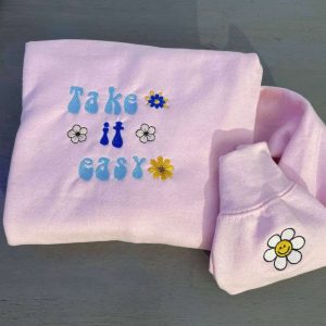 Take It Easy Embroidered Sweatshirt 2D…