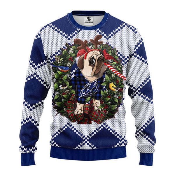 Tampa Bay Lightning Pub Dog  Christmas Ugly Sweater, Gift For Christmas