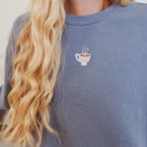 Tea Embroidered Sweatshirt 2D Crewneck Sweatshirt…