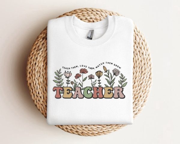 Teacher Embroidered Sweatshirt 2D Crewneck Sweatshirt For Men Women