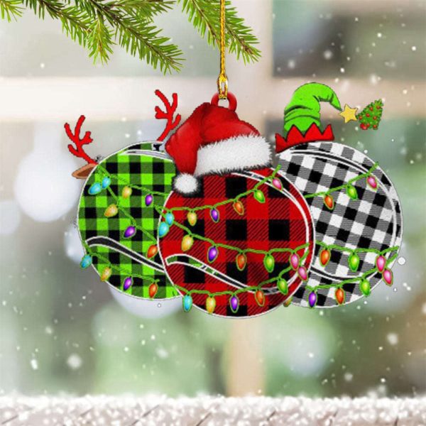 Tennis Christmas Ornament Tree Tennis Plaid Christmas Tree Ornament Decorations