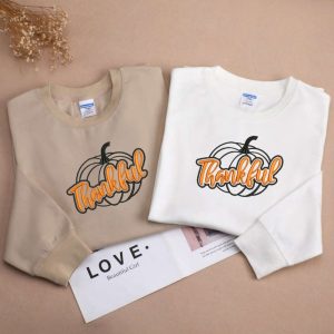 Thanksgiving Pumpink Fall Embroidered Sweatshirt 2D…