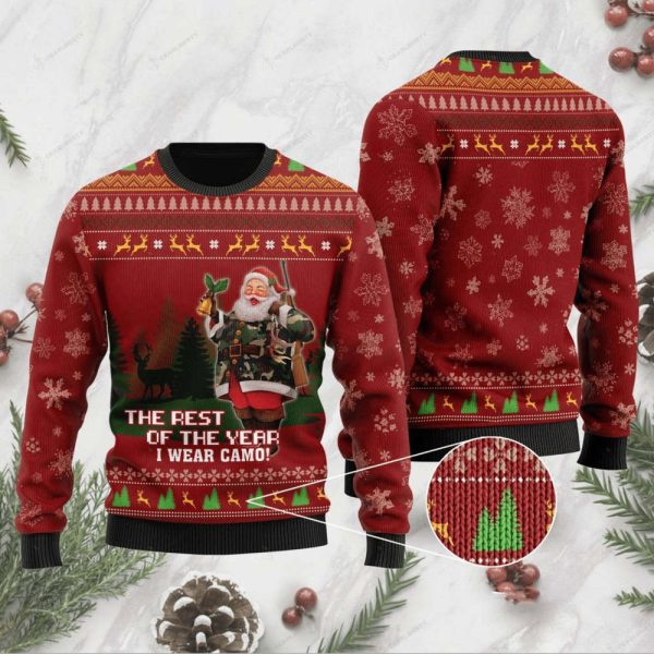 The Rest Of The Year I Wear Camo Ugly Christmas Sweater, Gift For Christmas