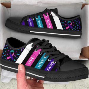 thyroid cancer shoes plaid low top shoes canvas shoes best gift for men and women.jpeg
