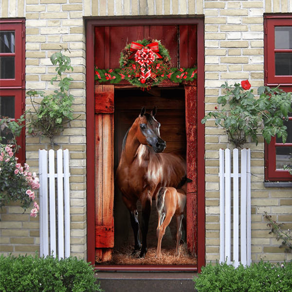 Arabian Horse Barn Door Cover Gifts For Home Decor Christmas Day