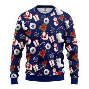 toronto maple leafs santa claus snowman christmas ugly sweater gift for christmas .jpeg