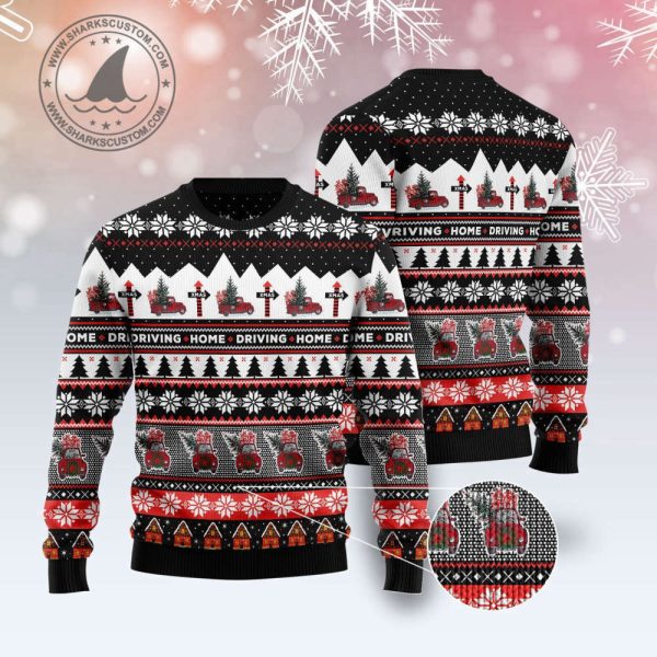Truck Driving Home G5112 Ugly Christmas Sweater – Gift for Christmas