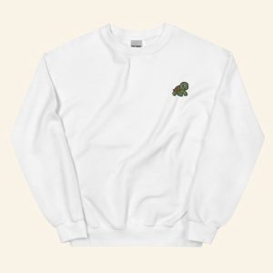 Turtle Embroidered Sweatshirt 2D Crewneck Sweatshirt…