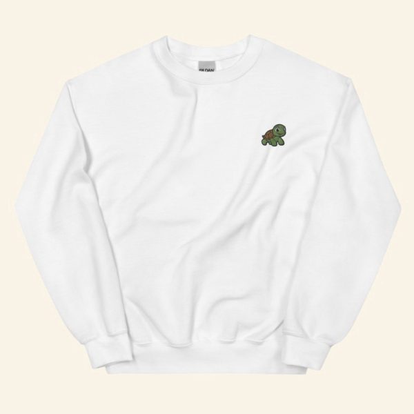 Turtle Embroidered Sweatshirt 2D Crewneck Sweatshirt Gift For Family
