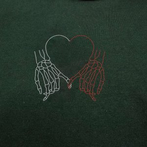 two skeleton hands embroidered sweatshirt 2d crewneck sweatshirt for men and womensws3708 1.jpeg
