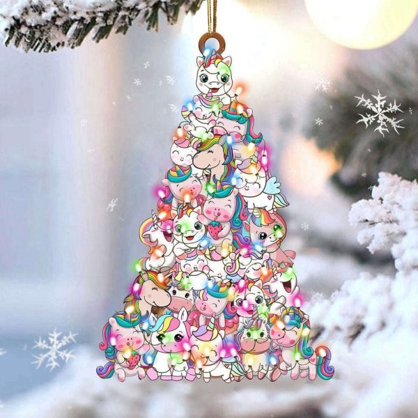 Unicorn Christmas Ornament Cute Unicorn Christmas Tree Ornament Decorations Hanging Xmas Tree