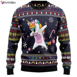 Unicorn Dab Ugly Christmas Sweater, Xmas…