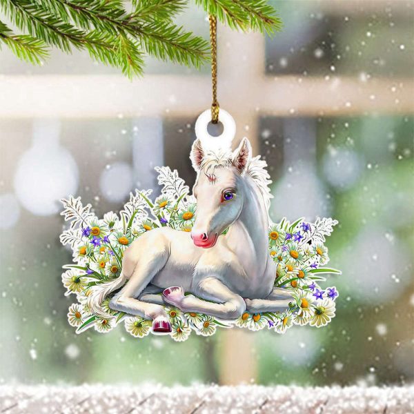 Unicorn Sitting On Floral Ornament Gifts For Christmas Tree Decoration