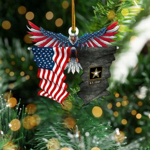 US Army Eagle American Flag Ornament…