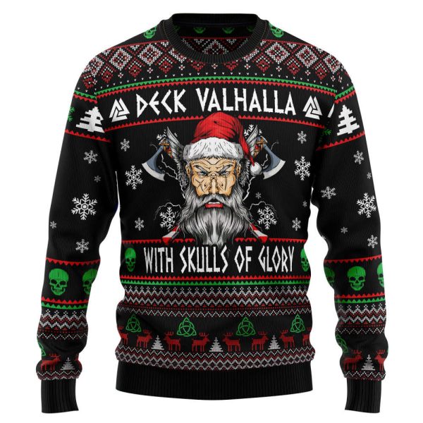Viking Valhalla Skulls of Glory HT102717 Ugly Christmas Sweater