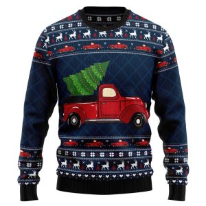 Vintage Red Truck HZ102303 Ugly Christmas…