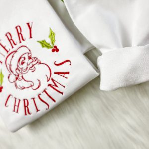 Vintage Santa Christmas Embroidered Sweatshirt, Best…