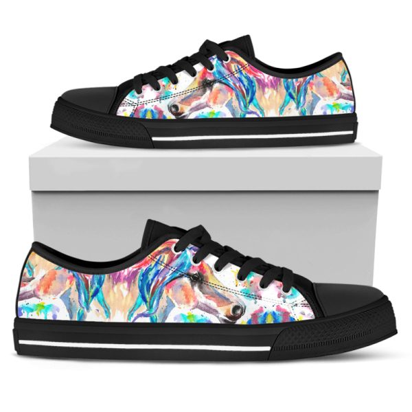 Stunning Watercolor Horse Canvas Shoes – Artistic Footwear