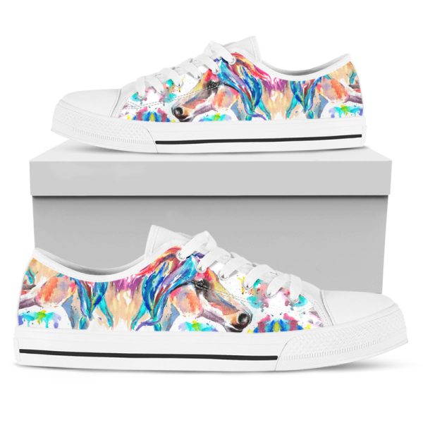 Stunning Watercolor Horse Canvas Shoes – Artistic Footwear