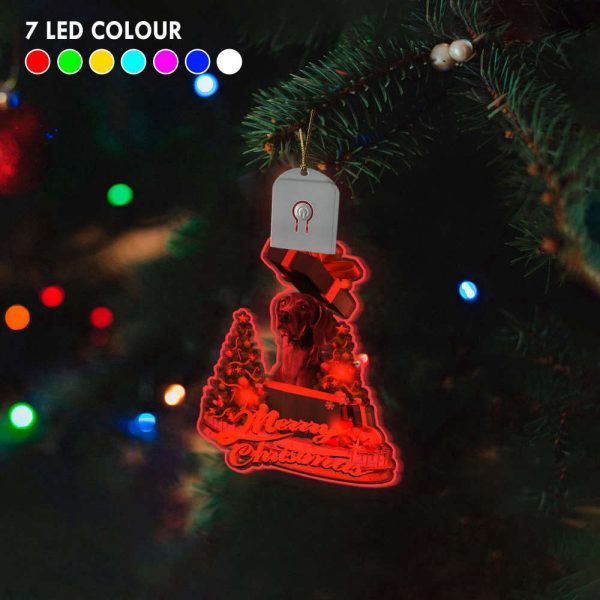 Weimaraner Led Christmas Tree Ornaments 2023 Lighted Christmas Ornament Dog Lovers Gift