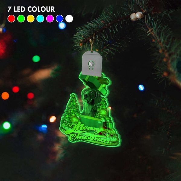 Weimaraner Led Christmas Tree Ornaments 2023 Lighted Christmas Ornament Dog Lovers Gift