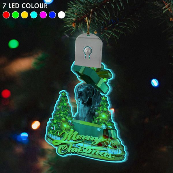 Weimaraner Led Christmas Tree Ornaments 2023 Lighted Christmas Ornament Dog Lovers Gift