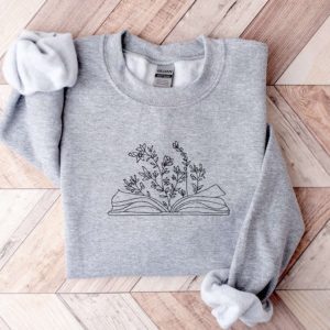 wildflower book embroidered sweatshirt 2d crewneck sweatshirt for men and women 3240 2.jpeg