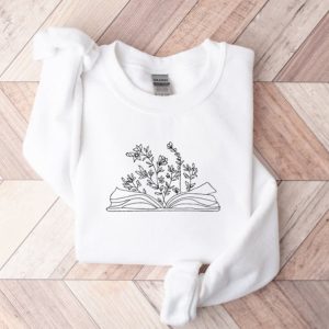 wildflower book embroidered sweatshirt 2d crewneck sweatshirt for men and women 3240 3.jpeg