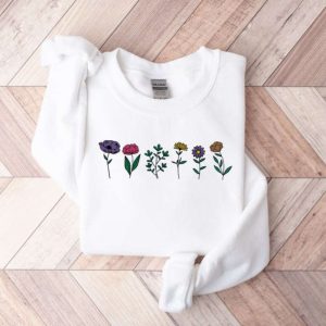 wildflower embroidered sweatshirt 2d crewneck sweatshirt for men and womensws3885 1.jpeg