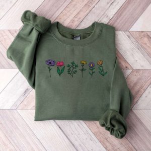 wildflower embroidered sweatshirt 2d crewneck sweatshirt for men and womensws3885 3.jpeg