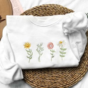 wildflowers embroidered sweatshirt 2d crewneck sweatshirt best gift for family sws3224.jpeg