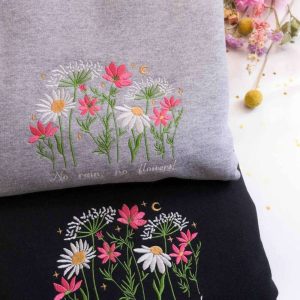Wildflowers Embroidered Sweatshirt 2D Crewneck Sweatshirt…
